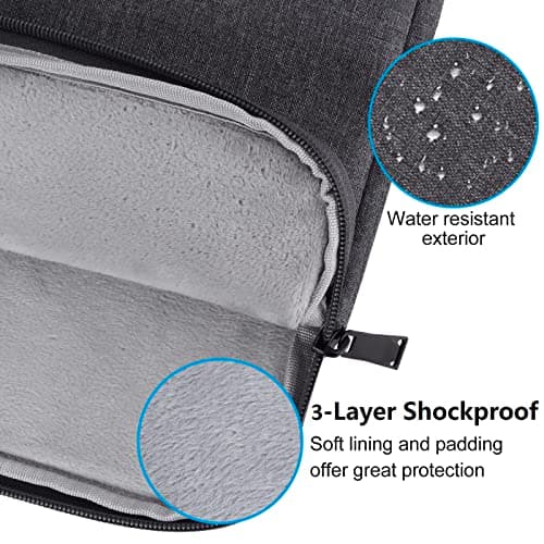 Chelory 15.6 Inch Laptop Sleeve for 16 Inch New MacBook Pro/Max 2019-2026, Laptop Case for 15.6 Inch Notebook Computer Ultrabook Protective Cover Bag Water Resistant Bag with Handle, Dark Gray — view 3