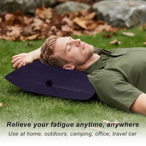 4 Pcs Inflatable Pillow, Flocked Blow Up Pillows for Camping — view 6