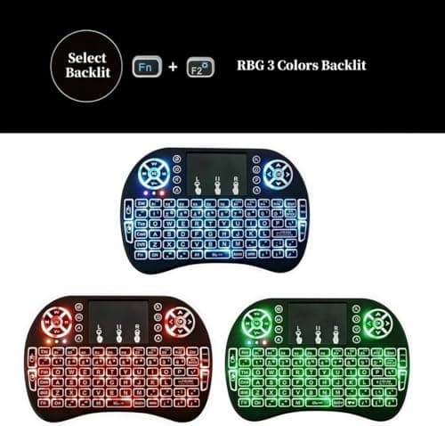 BIFANS Portable Mini Wireless Keyboard with Bluetooth&2.4G, Touchpad Mouse Combo Upgraded BRG Backlitght Memory for PC/Android TV Box/Projector/HTPC/Pad/Xbox/Tablets:i8-BT — view 5