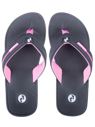 Two Bare Feet Women's Flip Flops – Comfortable Lightweight Beach Sandals, Non-Slip Sole, Waterproof Summer Sliders – Perfect for Holiday, Pool & Casual Wear (Voyage (Grey/Light Pink), 7) — view 3