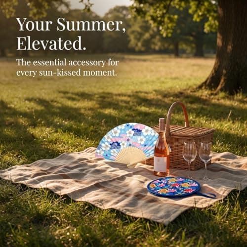 Skynelle Hand Fan 8 Pack Round Folding Portable Paper Fans Japanese Chinese Style Summer Cooling for Wedding Party Festival Home Decor Photo Props Outdoor Events Reusable Decorative Handheld Set — view 6