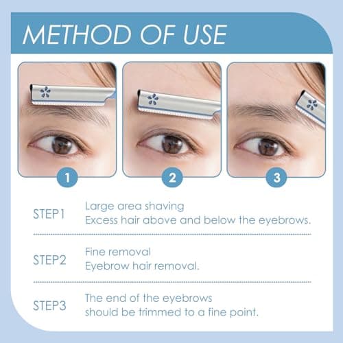5Pcs Beard Mustache Straight Edge Razors, Men's Beards Edgers Trimmer Shaping Tool Eyebrow Razor Stainless Steel Blade for Facial Hair Fuzz Remover Hair Shaver, Replacement for Travel Grooming Styling — view 3