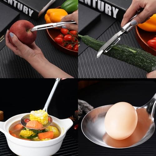 8 Pcs Camping Cooking Set, Portable Outdoor Cookware Utensils, Kitchen Cutlery Set with Multifunctional Stainless Steel Cutlery and Waterproof Storage Bag. Suitable for Outdoor Travel Camping Picnic — view 6