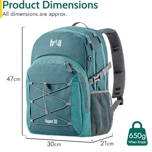 Trail Aspen Day Pack Backpack, 30L, Teal — view 6