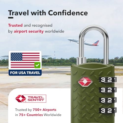 NovLock TSA Padlock for Suitcases, TSA Approved Luggage Locks for Travel — view 3