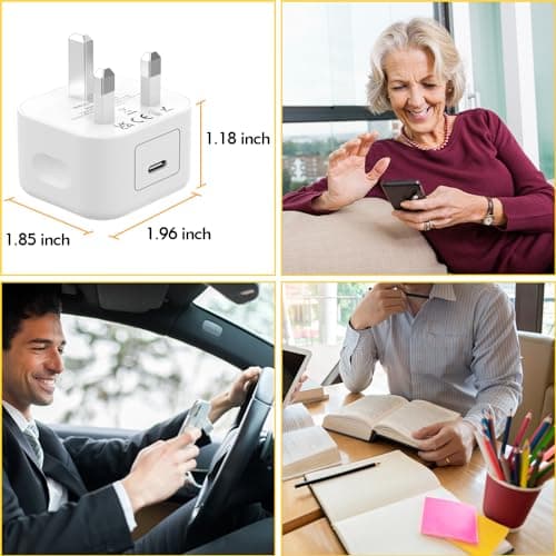 USB C Charger 3Pack iPhone Charger 20W USB C Fast Plug UK Power Adapter — view 6