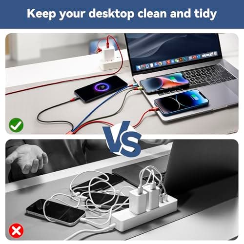 Travel Essentials 4 in 2 Multi Charging Cable with Dual Type C PortS 10FT — view 6