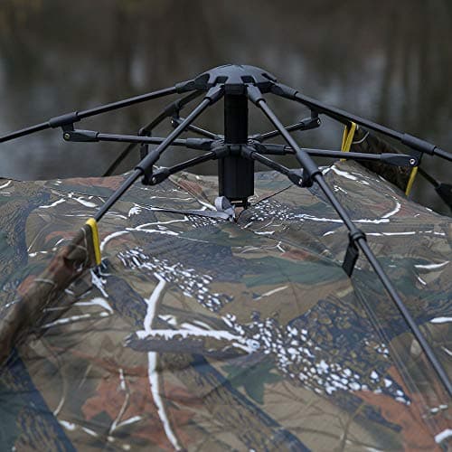 2-3 Man Person Easy to Set Up Automatic Water Resistant Pop Up Tent Double Layer Camping Fishing Shelter & Compact Travel Carry Bag (Camo) — view 4