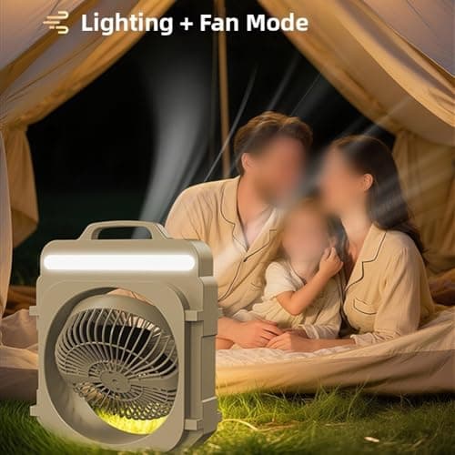 Portable Camping Fan Solar Powered Lightweight(Apricot) — view 4