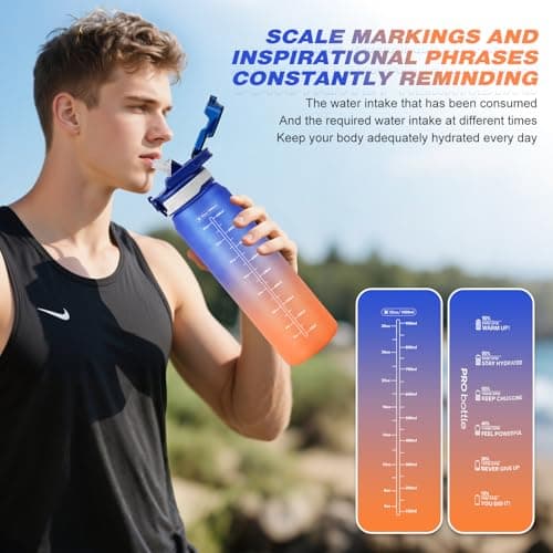 SEASEVEN Sports 1L Water Bottle with Straw for Gym,Office,Travel — view 2