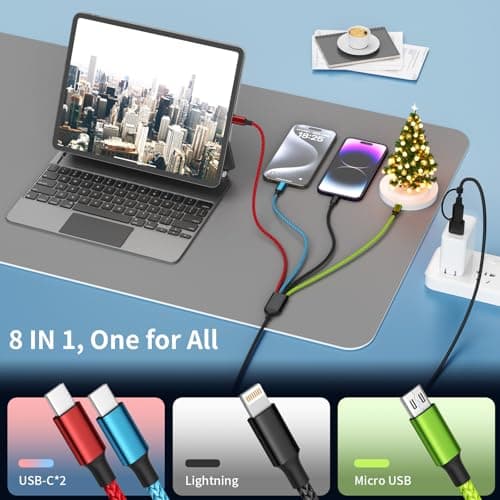 Firsting Travel 4 in 2 Multi Charging Cable, Dual Type-C, 1Pack 5FT — view 4