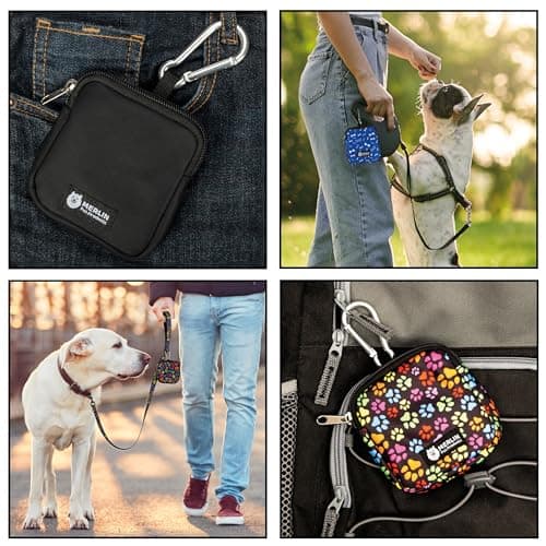 Small Dog Treat Bag, Dog Treat Training Pouch Bag, Pocket Size Travel Dog Walking Bag, Dog Walk Treats Pouch, Dog Treat Pouch, Pet Bag For Lead Treats, Pet Treat Pouch For Training (Pawprint) — view 4