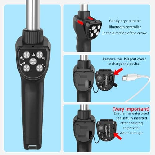 Waterproof Selfie Stick with Phone Case - Professional Underwater Phone Case for with Rechargeable Stick (2th Waterproof Selfie Stick) — view 6