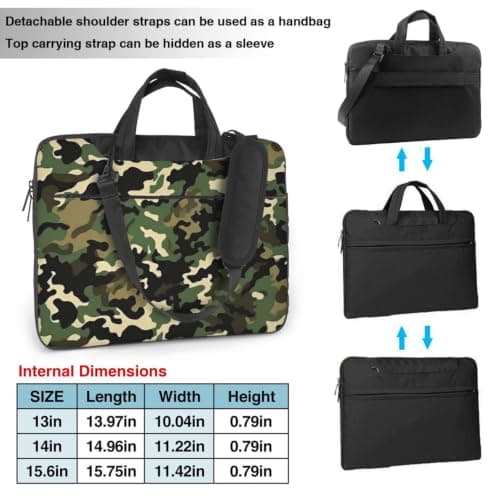 XOPEKVLAWM Laptop Bag 14 inch Shockproof Protective Cover Camo Laptop Sleeve Case Computer Carrying Bag — view 4
