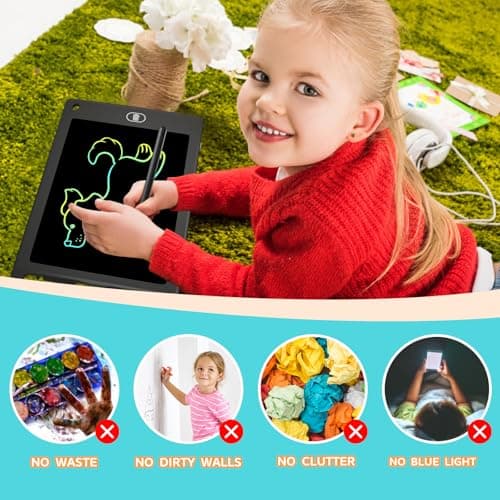Electight 3 Pack 8.5 Inch LCD Drawing Tablet for Kids, Colorful Writing Board Kids Toys Gifts Learning Educational Toys for 3 4 5 6 7 Year Old Boys Girls Black Pink Blue — view 4