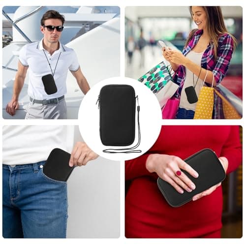 pawpoem Phone Sock,Neoprene Phone Pouch,Mobile Phone Sleeve Case with Zipper, Universal Phone Case for All Kinds of Smartphones, Shockproof and Waterproof Pouch for Travel, Outdoor, Daily Use,Black — view 6