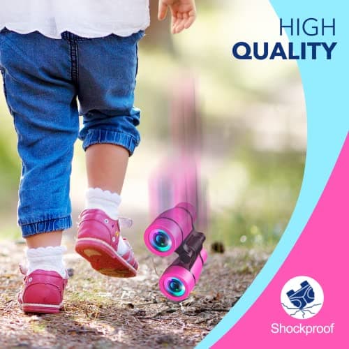 Girls Toys Age 3-9, Binoculars Kids Gifts for Girls Toys 3-9 Year Old Boy Girls Birthday Presents 3-7 Year Old Girl Gifts Educational Learning/Hunting Hiking/Birthday Pink — view 5