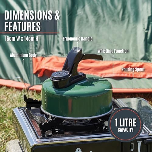 Milestone Camping 63979 1L Whistling Camping Kettle/Pouring Spout and Heat-Resistant Handle/Camping, Fishing, Workshops and Garages — view 2