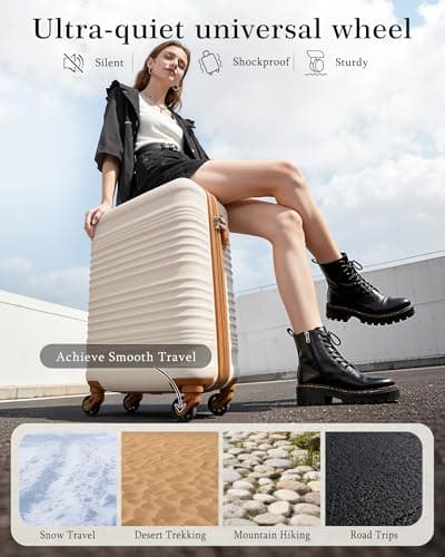 COOLIFE Cabin Suitcase 55x40x20cm Ryanair Cabin Bag ABS+PC Hard Shell TSA — view 3
