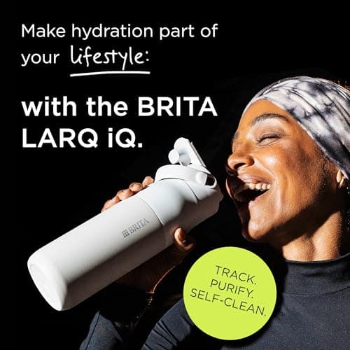 BRITA LARQ iQ Digital Filter Water Bottle Black (680ml) with Hydration Tracking App, Activated Carbon Water Filter & UV-C - neutralises 99.99% bacteria, reduces micro impurities, PFAS & more — view 2