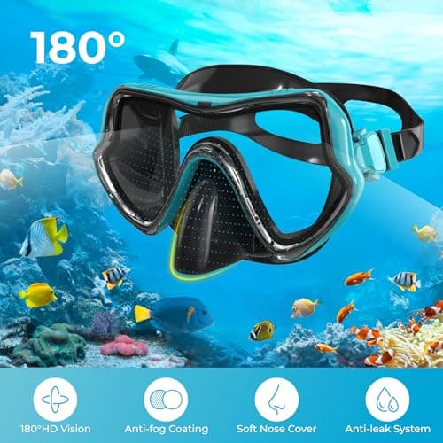 G2RISE SN02 Snorkel Set Adults - Scuba Mask Diving Goggles Dry Snorkeling Gear with Breath Easy Airflow Tech & Anti-fog Design（2PACK) — view 6
