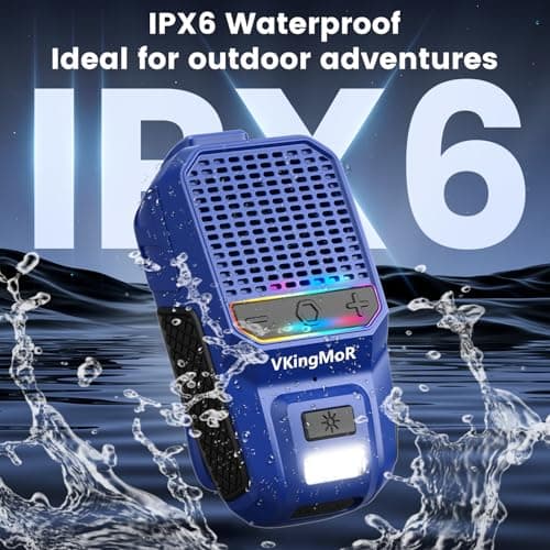 Wearable Bluetooth Speaker, Clip-On Portable Speaker with Built-in Mics Hands-Free Music and Calls for Hiking/Biking, Portable Bluetooth Speakers with LED Light, 15H Battery Life Speakers(Blue) — view 2