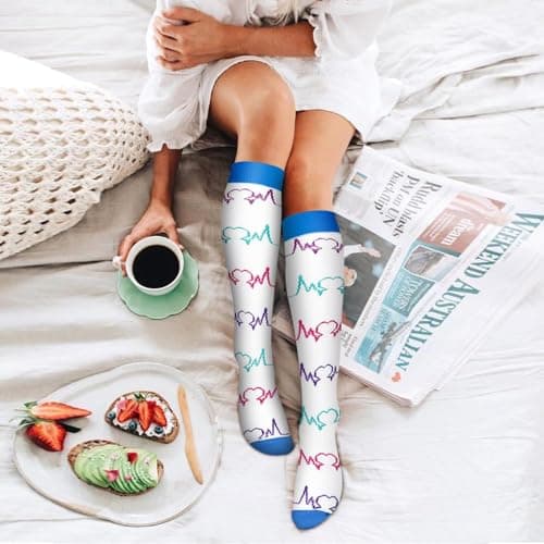 Compression Socks for Women and Men 15-20 mmHg 6 Pack Compression Stockings Circulation-Best Support for Medical,Running,Nursing,Athletic (B-Assorted-1, Large-X-Large) — view 3