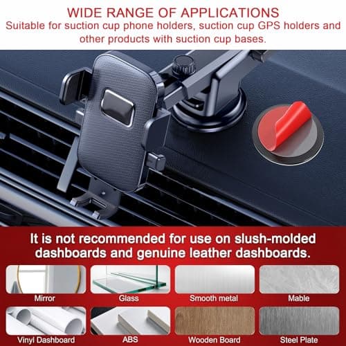 Alrhso 3 PCS Dashboard Sticky Pad Adhesive Pad for Phone Holder 3.15" Phone Holder-Pad Dashboard Pads Dash Pads for Camera Holders — view 6