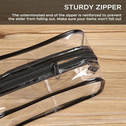 6PCS Clear Travel Cosmetic Bag with Zipper, Clear Toiletry Bags — view 3