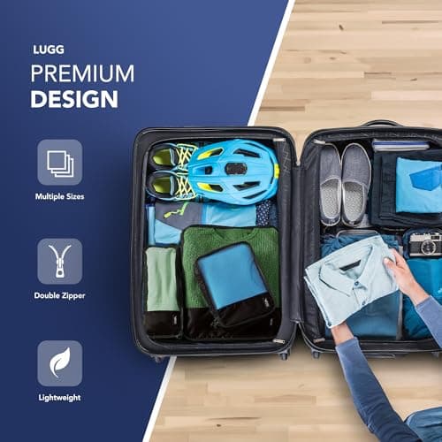 LUGG Lightweight Packing Cubes Set – Durable Polyester Travel Organizers, 4 Sizes for Efficient Packing, Compact and Versatile Travel Accessories (Black, Packing Cube (Set of 4)) — view 3