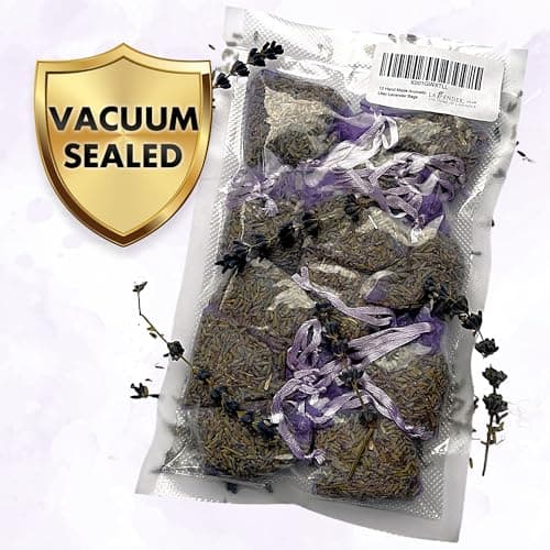 12 Hand Made Bags of Natural French Lavender, Vacuum Sealed, Moth Protection for Closet and Drawers, Highly Fresh Fragrant Lavender Lilac Bags, Natural Air Purifying Luggage Freshener (Pack of 2) — view 2
