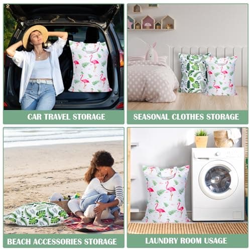 2 Pcs Large Travel Laundry Bags - Waterproof with Handle, Washable Dirty Clothes Bags for Travel, Wet & Dry Bag, Bathing Suit & Gym Clothes Laundry, Swimming Pool & College Dorm — view 6