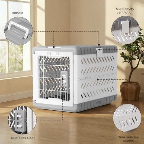 Gardner Pet Collapsible Dog Crate, White-Grey, M — view 2