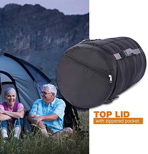 REDCAMP 27L Nylon Compression Stuff Sack for Sleeping Bag, Lightweight Compact Compression Bag for Travelling Hiking Outdoor Backpacking Camping,Black L (no sleeping bag) — view 4