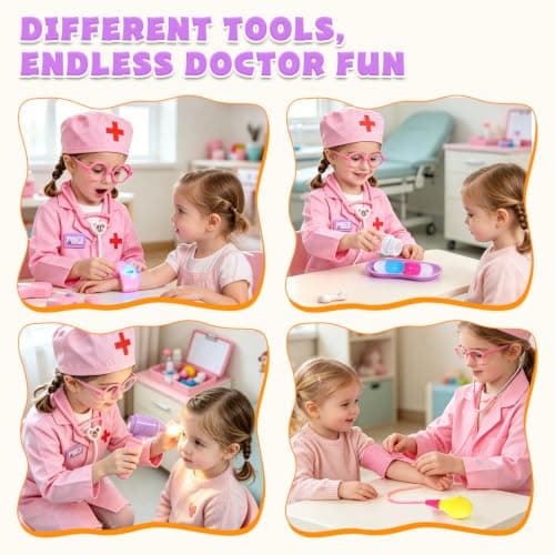 EagleStone Doctor Kit for Kids Pretend Play Medical Set with Light & Sound — view 6