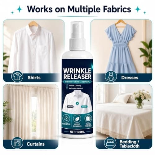 Instant Wrinkle Releaser Spray & No Iron Fabric Smoothing Spray for Clothes — view 6