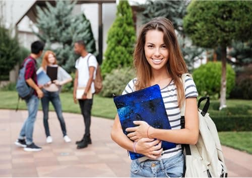 Kostoo Zipper Book Pouches, Travel Book Protector with Front Pocket for Paperbacks & Hardcovers, Washable Book Covers Case in Blue — view 6