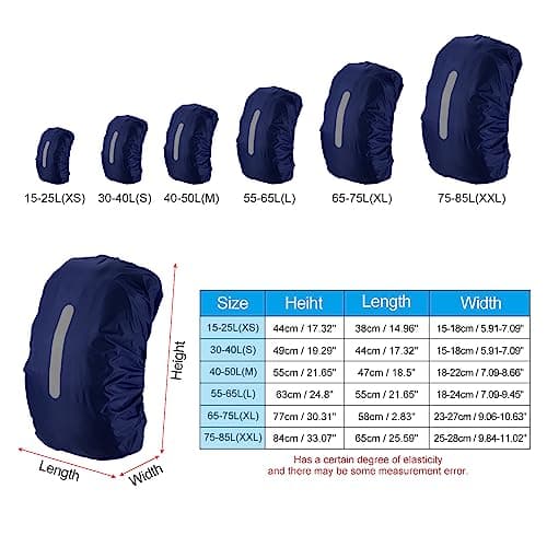 PATIKIL Waterproof Backpack Rain Cover 15-25L XS Dark Blue — view 2