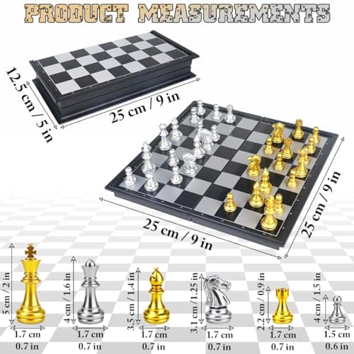 Xwin Sportseries Chess Board Game Set for Kids Adults with Magnet Case Pieces Gold & Silver, Travel Folding Chess Tournament Compact Educational Gift Toys for Kids 5+ Year Old Boys Girls — view 6