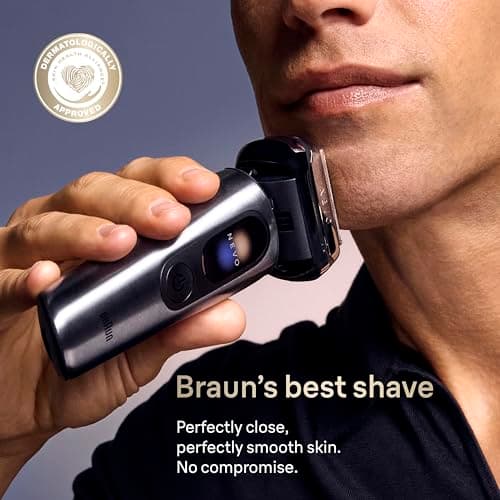 Braun NEVO Men’s Electric Shaver with AeroTouch Technology for A No Compromise Shave. Smart Display. Includes Care 7in1 System, Travel Case, NEVO15115C, Graphite — view 2