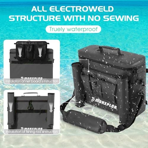 MORXPLOR Kayak Cooler,Waterproof Kayak Seat Back Cooler for Kayaking,Kayak Accessories Cooler Bag,Protable Ice Chest,Beach Cooler,Travel Cooler for Camping or Lunch Bag — view 4