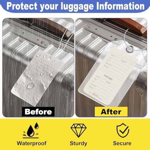 4 Pack Cruise Luggage Tag Holder Clear Waterproof Plastic with Zip Seal — view 5