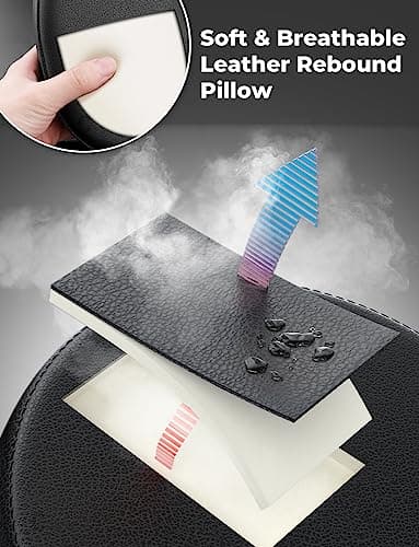 Oasser Car Seat Headrest Pillow, Detachable and Adjustable Double Sided Support Head and Neck for Adult and Kids, Easy to Install, Suitable for Front Passenger Seat and Rear Seat CA1 (Black) — view 3