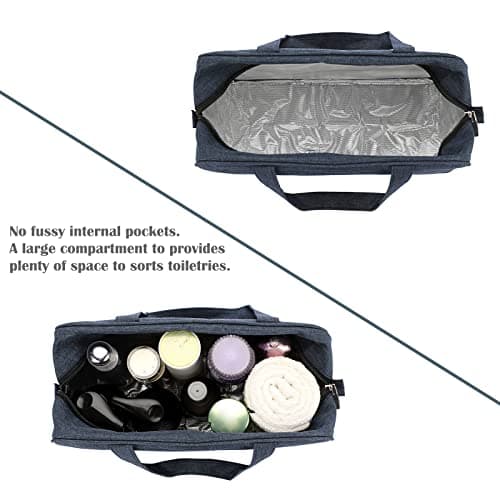 IGNPION Men Large Travel Toiletry Bag Women Waterproof Full Size Wash Bag Dopp Kit Shaving Organizer Bag Make UP Cosmetic Bag Swimming Gym Bag for Toiletries Accessories (Dark Blue) — view 2