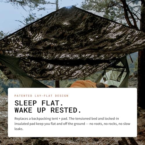 Haven Tent XL - Forest Camo - Complete Lay-Flat Hammock Tent for Camping - Includes Insulated Pad and Rainfly - 80"x30" — view 4