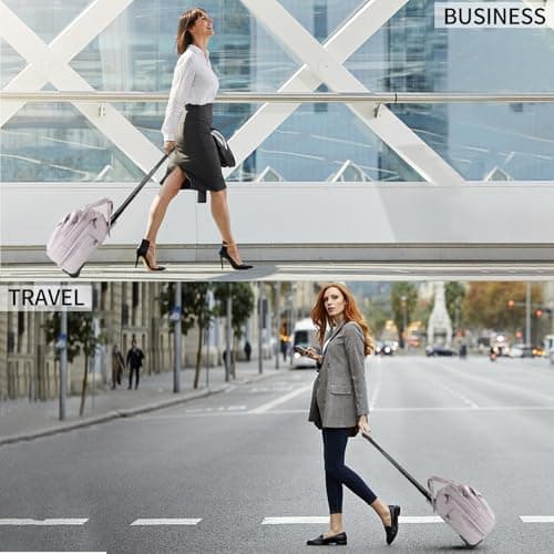 VANKEAN Rolling Laptop Bag Women Wheels, 15.6 Inch Briefcase Travel Black — view 3