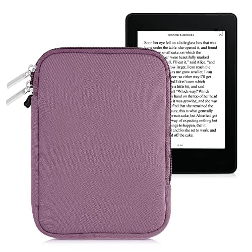 kwmobile Neoprene e-Reader Pouch Size 6" eReader - Universal eBook Sleeve Case with Zipper - Lavender
