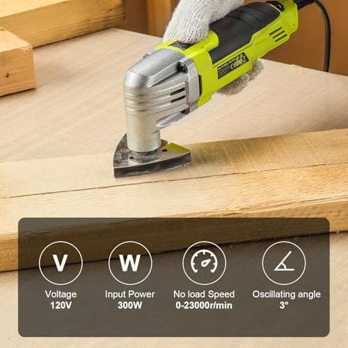 DEWINNER Oscillating Tools, 6 Variable Speeds 0-23000RPM Multi-Tool 300W, Accessories with Multi-Function Attachment Blades — view 5