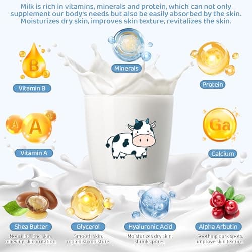 Milk Skin Care Routine Set For Girls, Teen Skin Care Gift Set With Cleanser, Serum, Cream, Eye Cream, Face Skincare Travel Kit For Kids Ages 8-12, Shrink Pores, Hydrating — view 3