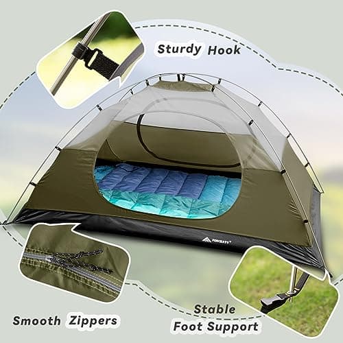 Forceatt 2 Man Camping Tent - Easy Setup Lightweight Two Doors PU3000mm Waterproof Dome - Windproof Instant Outdoor Shelter for Traveling, Beach, Hiking, Mountaineering — view 4